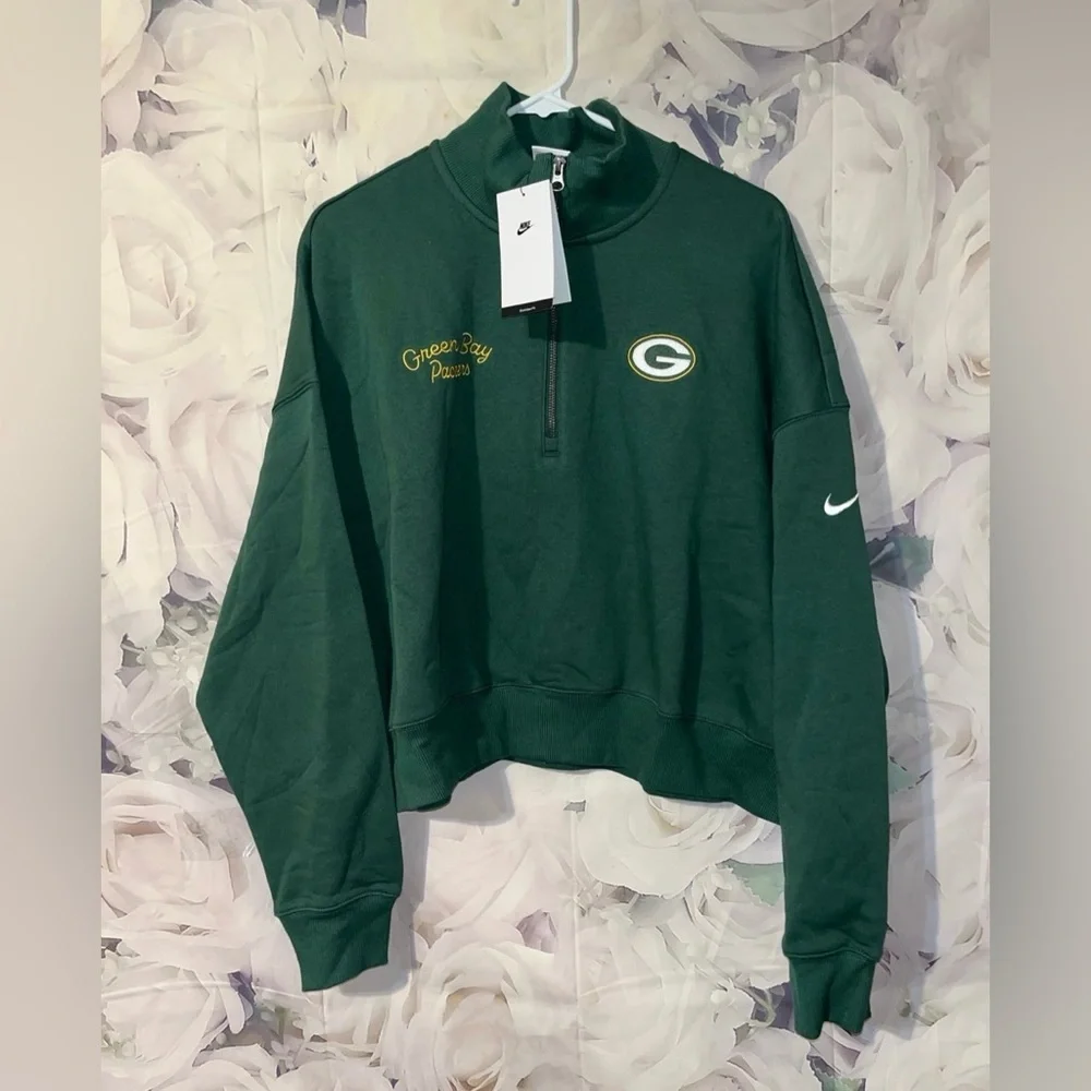Nike Green Bay Packers Women's NFL Cropped 1/4-Zip
Sweatshirt size XXL NEW Tag - Picture 2 of 5